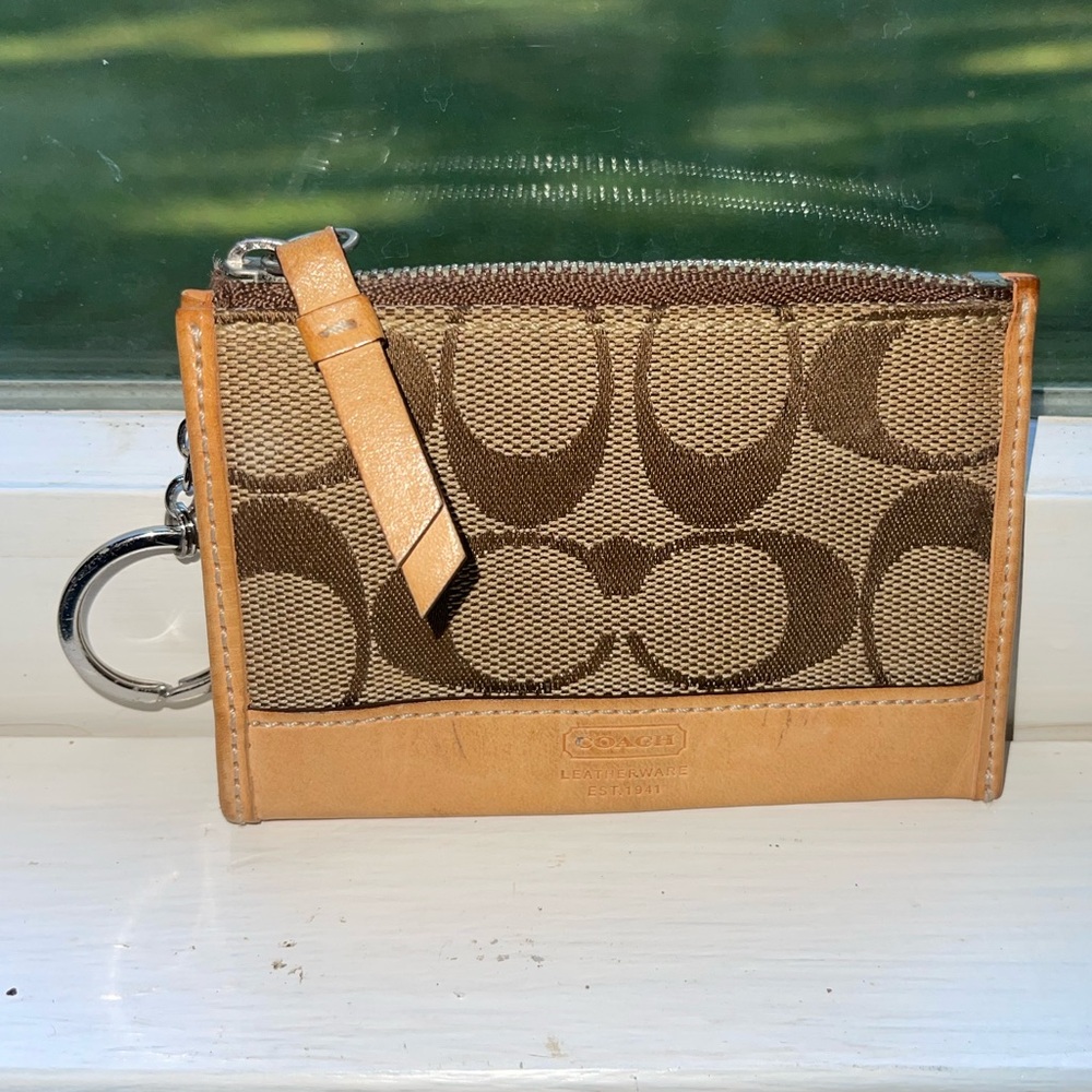 Coach Monogram Wristlet/key card holder, Vintage EUC